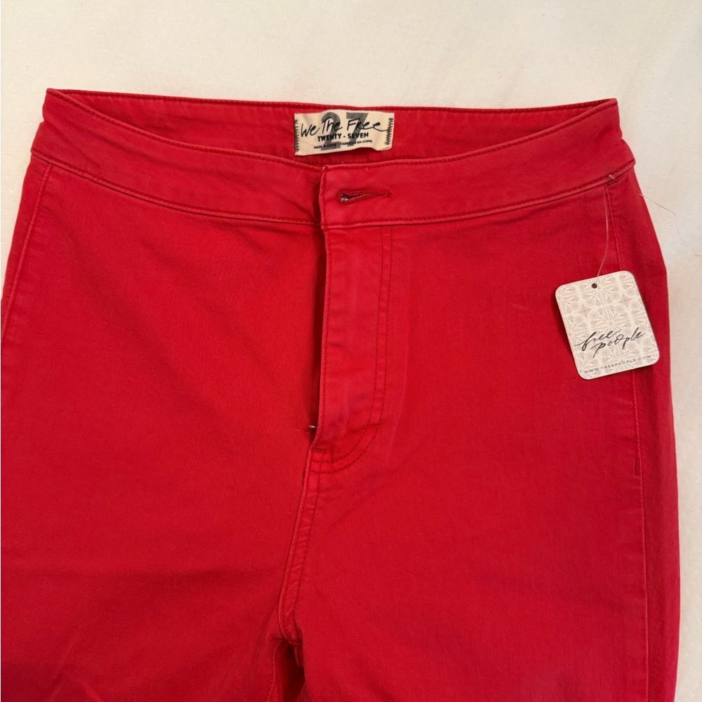 Free People Red Flare Jeans - Picture 7 of 7